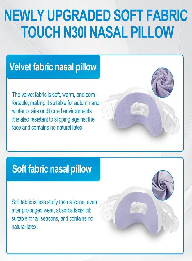 Medihealer 2 PCS N30i Nasal Cushion for AirTouch N30i (M),1 pc Soft Fabric Nasal Cushion& 1 pc Velvet-Lined CPAP Nasal Cushion for AirTouch N30i,Soft Fabric for All Seasons, Velvet-Lined for Fall/Winter(Purple) - Image 2